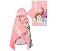 Disney Telo mare Frozen per bambine con Elsa e Anna, Asciugamano Indossabile Per Piscina e Spiaggia, Rosa, Taglia Unica