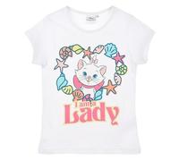 Disney The Aristocats Bambina T Shirt Maniche Corte (Bianco,6 Anni)