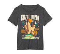 Disney The Emperor's New Groove Kuzcotopia Poster Maglietta, Donna plus-size, Grigio Scuro, 6X