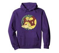 Disney The Lion King 30th Anniversary Mufasa & Simba Retro Felpa con Cappuccio, Unisex per adulti, Viola, XXL