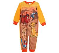 Disney The Lion King - Pigiama intero in pile per bambini All in One Simba, per bambine e ragazzi, Arancione, 4-5 Anni