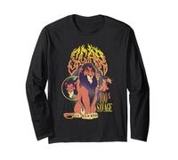 Disney The Lion King Scar 100% Savage Distressed Portrait Maglia a Manica