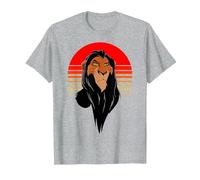 Disney The Lion King Scar Sunset Maglietta, Uomo, Grigio Melange, S