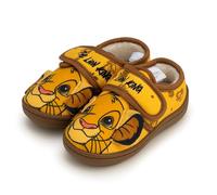 Disney The Lion King Simba Pantofole con orecchie 3D, pantofole per interni in morbido peluche, suola in gomma antiscivolo, disponibili nelle taglie UK 6-12, Giallo, 42 2/3 EU