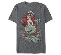 Disney The Little Mermaid-Anchor Short Sleeve T-Shirt, Dark Heather Grey, M Men's