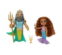 Disney The Little Mermaid Ariel Doll and King Triton Petite Gift Set, 6 Inches T