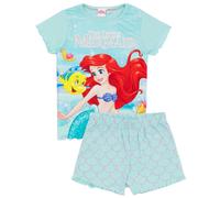 Disney Pigiama Sirenetta | Blu T-Shirt Manica Corta & Shorts Loungewear Pigiami per Bambini | Ariel & Flounder Abbigliamento da Notte da Sirena Subacquea | Movie Pigiama Pigiame Pigiameria