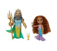 Disney The Little Mermaid set di bambole petite 15 cm di Ariel e Re Tritone, con arricciaspiccia, candelabro e tritone inclusi. Direttamente dal nuovo Live Action!