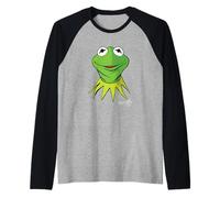 Disney The Muppets Kermit the Frog Big Face Maglia con Maniche Raglan