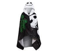 Disney The Nightmare Before Christmas Asciugamano con cappuccio Jack Skellington Poncho 100% cotone Asciugamano da spiaggia Dress Up Asciugamano da bagno Nuoto Wrap