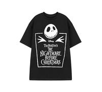 Disney The Nightmare Before Christmas Bara Unisex Nero Manica Corta Maglietta | Grafica Tee per Fan di Tim Burton | Jack Skellington & Sally Stampa | Top Stile Gotico