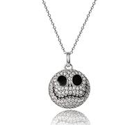 Disney The Nightmare Before Christmas - Collana da donna con ciondolo a forma di Jack in argento Sterling e zirconia cubica, 45,7 cm, Argento sterling, Zirconia cubica