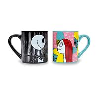 Disney The Nightmare Before Christmas Jack e Sally Meant To Be - Set di 2 tazze da caffè piccole senza BPA