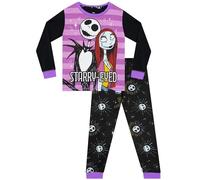 Disney The Nightmare Before Christmas Pigiami Bambina | Jack Skeletron Pigiama Ragazza Invernale | Tim Burton Merce | Viola 10-11 Anni