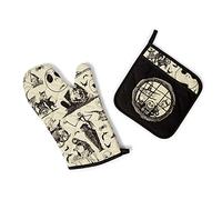 Disney The Nightmare Before Christmas - Set da cucina con 2 guanti resistenti al calore, cuscinetti caldi per cucinare e cuocere