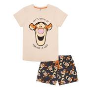 Disney Tigger/Tigro Winnie The Pooh - Pigiama da Donna a Maniche Corte con Pantaloncini - 100% Cotone - Taglia 40-42