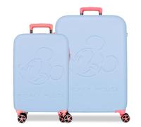 Disney Topolino Crazy Trip Set di valigie blu 55/65 cm Rigido 5,65 kg Chiusura TSA ABS 5,65 kg 114,81 L estensibile bagaglio a mano, blu, Taglia unica, Set di valigie