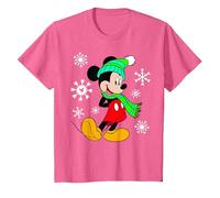 Disney Topolino e i suoi amici, Natale, Topolino, Fiocchi di neve Maglietta, Bambini, Rosa Mélange, 8 anni
