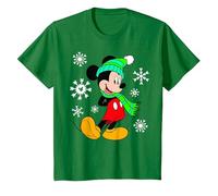 Disney Topolino e i suoi amici, Natale, Topolino, Fiocchi di neve Maglietta, Bambini, Verde Mela, 4 anni