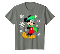 Disney Topolino e i suoi amici, Natale, Topolino, Fiocchi di neve Maglietta, Bambini, Verde militare mélange, 8 anni