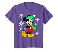 Disney Topolino e i suoi amici, Natale, Topolino, Fiocchi di neve Maglietta, Bambini, Viola Mélange, 6 anni