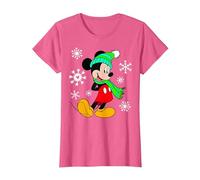 Disney Topolino e i suoi amici, Natale, Topolino, Fiocchi di neve Maglietta, Donna, Rosa Mélange, M