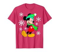 Disney Topolino e i suoi amici, Natale, Topolino, Fiocchi di neve Maglietta, Uomo, Rosso Mélange, M