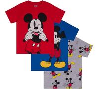 Disney Topolino/Mickey Mouse, Confezione da 3 Magliette a Maniche Corte in 100% Cotone, per Ragazzi, Multicolor, 18-24 Mesi: 92cm