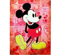 Disney Topolino Mickey Mouse Poster Decorativo da Parete Stampa Stile Vintage su Carta Patinata 40x30 cm Senza Cornice