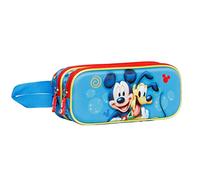Disney Topolino Pluto-Astuccio 3D Doppio, Blu, 22 x 9.5 cm