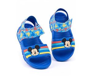 Disney Topolino Sandali Ragazzi Bambini | Cursori animati per bambini con cinturino di supporto | Scarpe estive blu