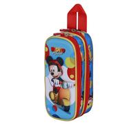 Disney Topolino Scooter-Astuccio 3D Doppio, Blu, 22 x 10 cm