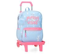 Joumma Disney Mickey Vibes Zaino scuola con carrello blu 30 x 38 x 12 cm Poliestere 13,68 L, blu, Taglia unica, Zaino scuola con carrello