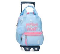 Disney Topolino Vibes Zaino per bambini, zaino scuola, realizzato in poliestere, tasche laterali, spalline larghe regolabili, maniglia superiore per appenderla, sistema Magic Fix., blu, Taglia unica