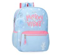 Disney Topolino Vibes Zaino per bambini, zaino scuola, realizzato in poliestere, tasche laterali, spalline larghe regolabili, maniglia superiore per appenderla, sistema Magic Fix., blu, Taglia unica