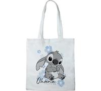 Disney Tote Bag - 100% cotone, riutilizzabile, lavabile, lunga maniglia, viaggio e shopping, 38 x 40 cm, STITCH_1, One Size