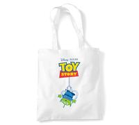 Disney Toy Story Alien The Claw Logo Borsa Tote Riutilizzabile per Spesa e Viaggi, Bianco