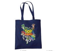 Disney Toy Story Character Cut Outs Borsa Tote Riutilizzabile per Spesa e Viaggi, Navy