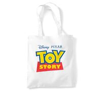 Disney Toy Story Classic Logo Borsa Tote Riutilizzabile per Spesa e Viaggi, Bianco