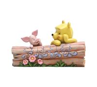 Disney Tradition Winnie The Pooh e Piglet su un Tronco Figurina, Resina, Multicolore, 11 x 11 x 18 cm