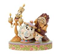 Enesco Disney Traditions by Jim Shore - Statuetta di Lumiere, la signora Potts, Chip e Cogsworth, 11 cm, multicolore