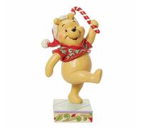Disney Traditions Winnie The Pooh Holding A Natale Candycane Figurina, 14cm
