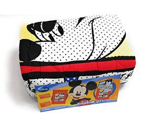 Disney Trapunta Invernale Letto Singolo Topolino, Dis. Mickey Comics, col. Rosso, Mis. 1 Piazza, Imbottitura 300gr mq, Tessuto 100% Cotone, Imbottitura 100% Poliestere