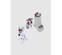 DISNEY, Tripack Di Calzini Da Bambina In Misto Cotone Con Stampa Minnie, Multicolor, Taglia: 31/33