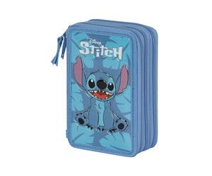 Disney Triplo Sit Astuccio con Matite , Unisex - Bambini e ragazzi, Blu, Taglia Unica