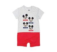 Disney - Tuta da bambino con stampa Topolino in Cotone Rosso, rosso, 3 mesi