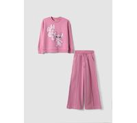 DISNEY, Tuta Rosa In Misto Cotone Con Girocollo E Stampa Stitch Per Bambina, Rosa, Taglia: 5-6