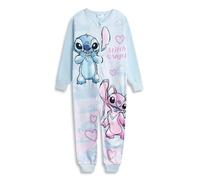 Disney Tutina con Cerniera Azzurra per Bambine Lilo & Stitch Stitch & Angel | Pigiama e Abbigliamento da casa in Micropile a Maniche Lunghe | Pigiama Morbido per Bambini | Merchandising