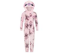 Disney Tutina da bambina in pile, motivo: Lilo e Stitch, motivo: angelo, colore: rosa, rosa, 10-11 Years