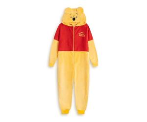 Disney Tutina da Donna con Cerniera Gialla e Rossa di Winnie The Pooh | Pigiama a Maniche Lunghe con Cappuccio in Morbido Pile | Pigiama a Tema Cartone Animato